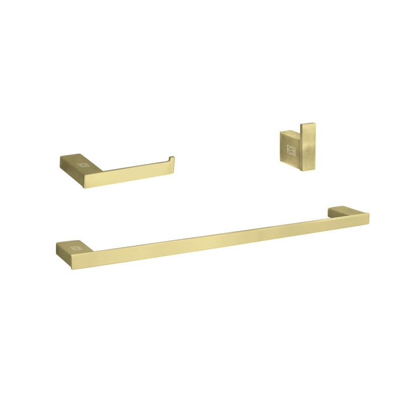 Sofia 3 - Piece Bathroom Hardware Set, Brushed Gold