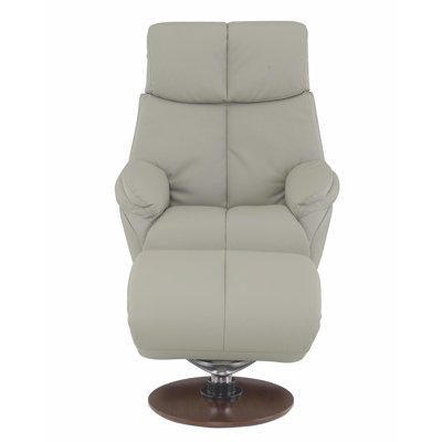 Fauteuil d'appoint en cuir fleur Kandoro