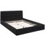 Élégant grand lit tapissier noir - Structure pour la construction en bois massif de chambre à coucher-51285709