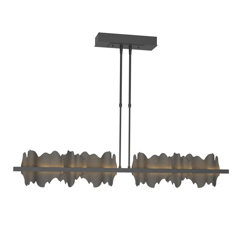 Hildene 1 - Light Unique Linear LED Pendant, Black, Natural Iron