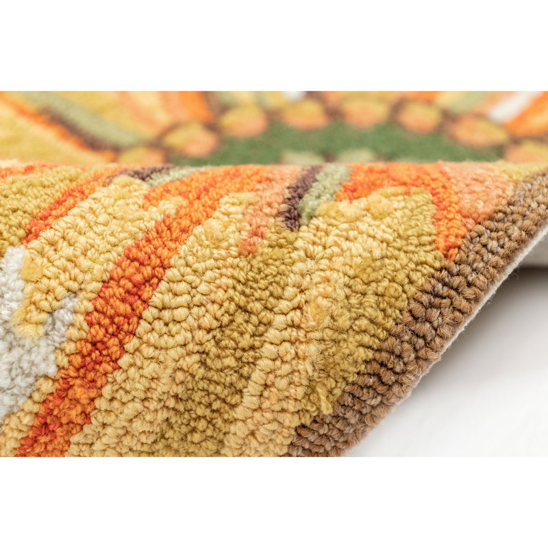 Ismay Kitchen Mat, Yellow, Rectangle 2' x 3'