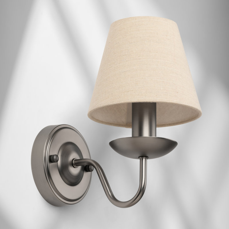 Belliveau Shaded Wall Sconce, Light Pewter