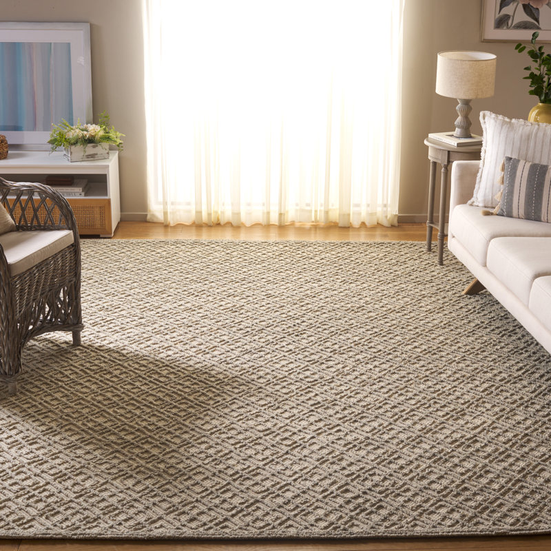 Gray Hand-Tufted Wool 8' x 10' Geometric Area Rug