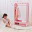 Fashion Polka Dot Prints Fantasy Fields Kids Wooden Mirrored Open Armoire with Two Shelves