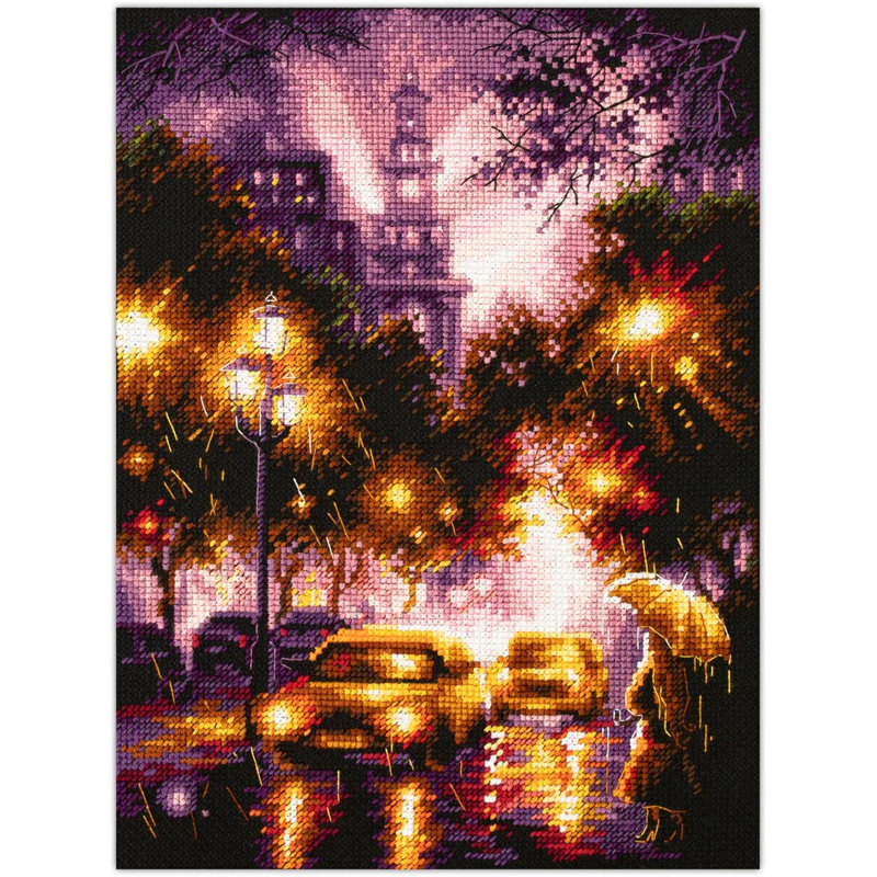 Kit de point de croix compté Magic Needle Rainy Night 550-762