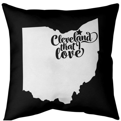 Cleveland Ohio Linen Throw Pillow Cover