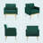 Velet Tufted Armchair With Gold Metal Legs-1602172589