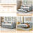 Twin Daybed with Extendable Trundle, Modern Twin Size Day Bed with Pull Out Trundle Bed, Upholstered Sofa Bed, Linen Furniture for Bedroom Living Room Guest Room, No Box Spring Needed-636286626-636286624