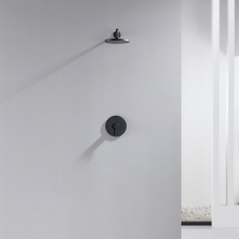 Single Handle 1-Spray Shower Faucet with Valve, Matte Black