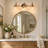 Almine 23" W 3-Light Iron Vanity Light with Textured Glass Shades