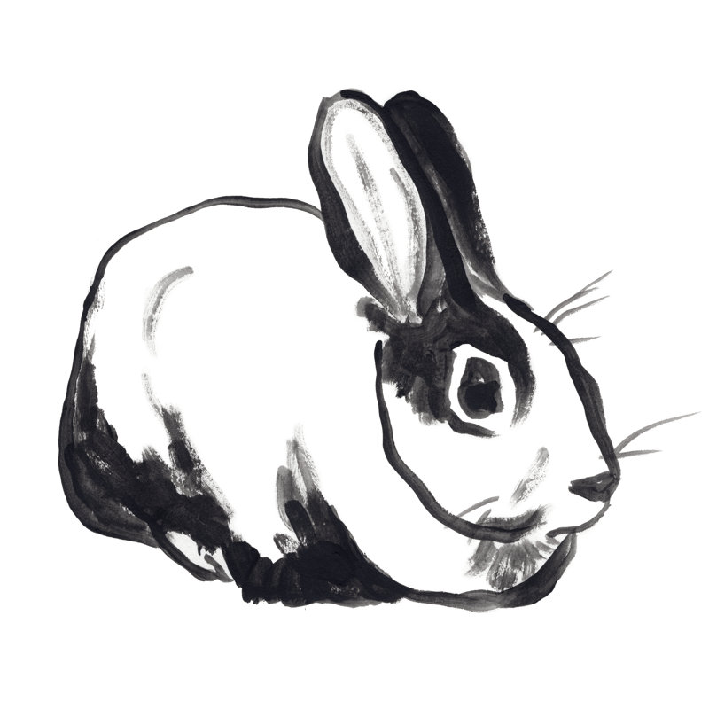 Winter Rabbit I by June Erica Vess - Wrapped Canvas Painting, 76cm H x 76cm W x 3.8cm D
