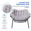 Fauteuil Papasan surdimensionné avec coussin épais, méridienne en rotin pour l'intérieur et l'extérieur