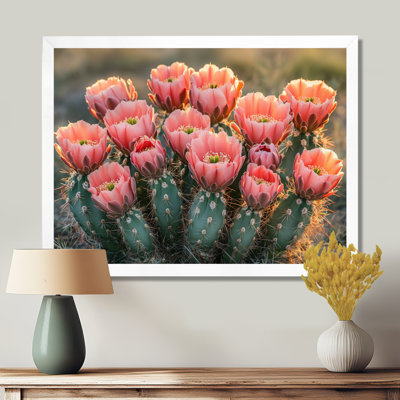 Cactus en pleine floraison à l'aube I - art mural cactus
