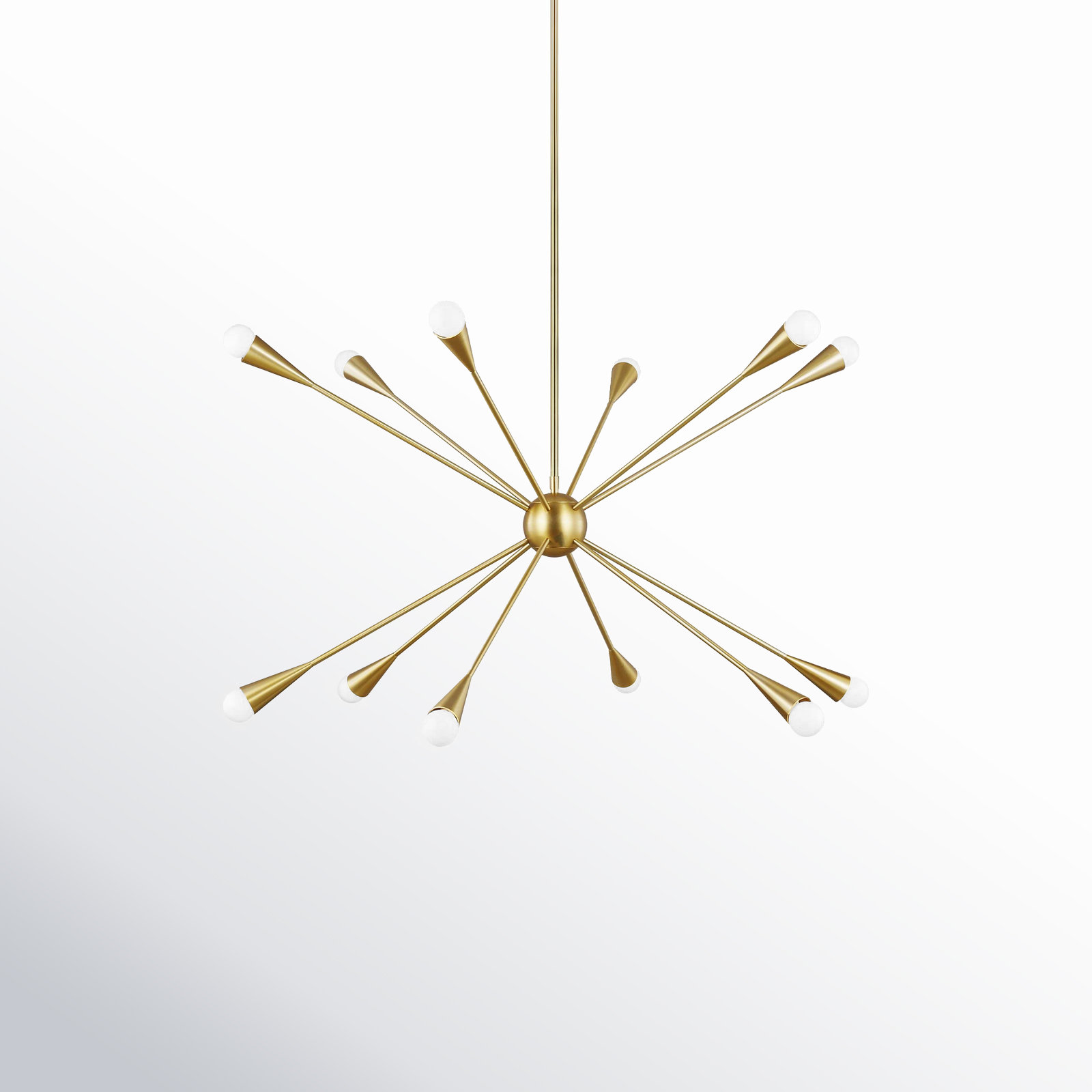 Addley 10 - Light Dimmable Sputnik Chandelier, Burnished Brass, 12 Lights
