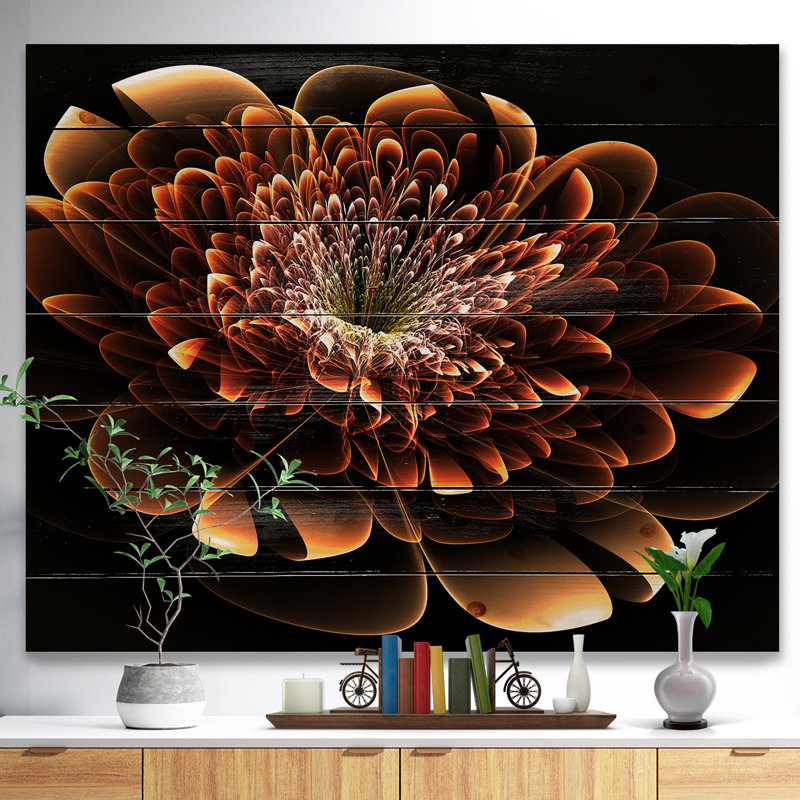 «Brown Fractal Flower», impression, H 30 po x l 40 po x P 1,5 po, Bois