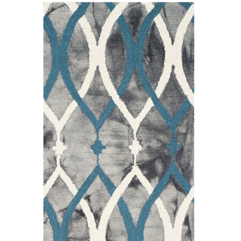 Amekia Hand Tufted Wool Geometric Rug, Runner 2'3" x 14'