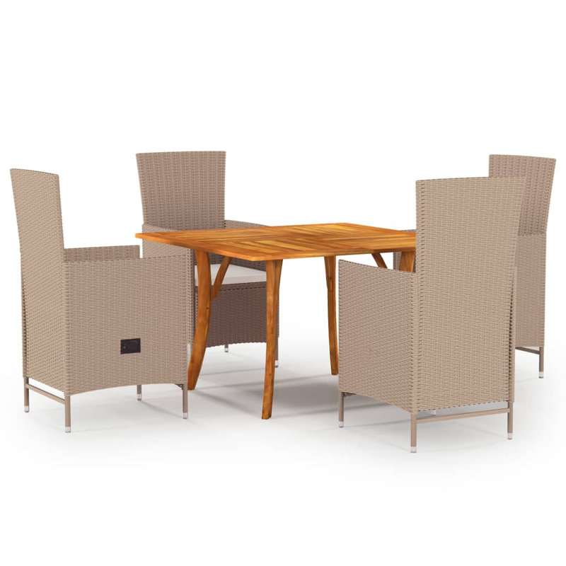 Ensemble repas 5 pièces pour terrasse beige