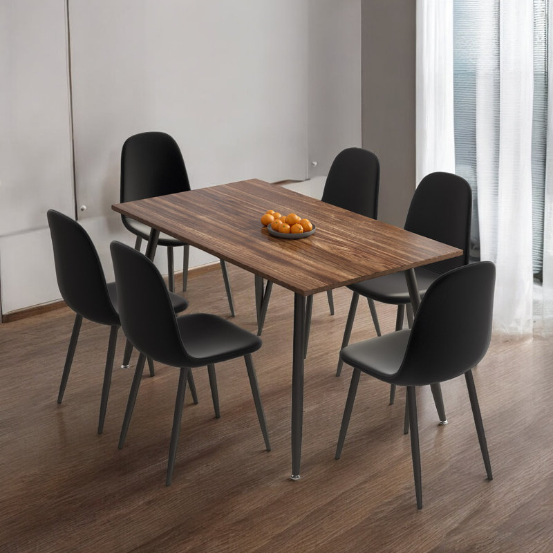 Ensemble repas pour 6 personnes Evaro, Noir, Brun