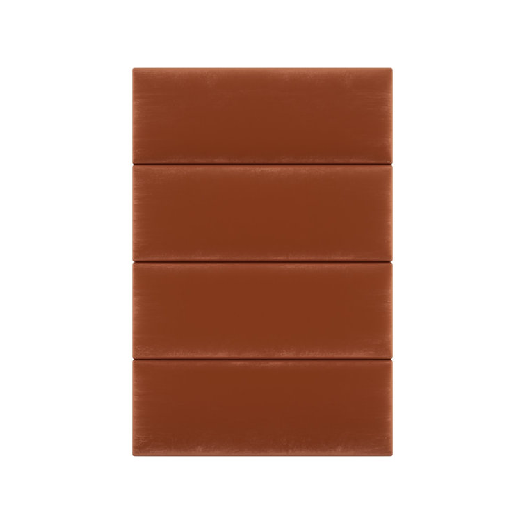 Velvet Wall Panelling in Rust