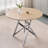 37-Inch Round Dining Table with Silver Metal Legs-2060160345