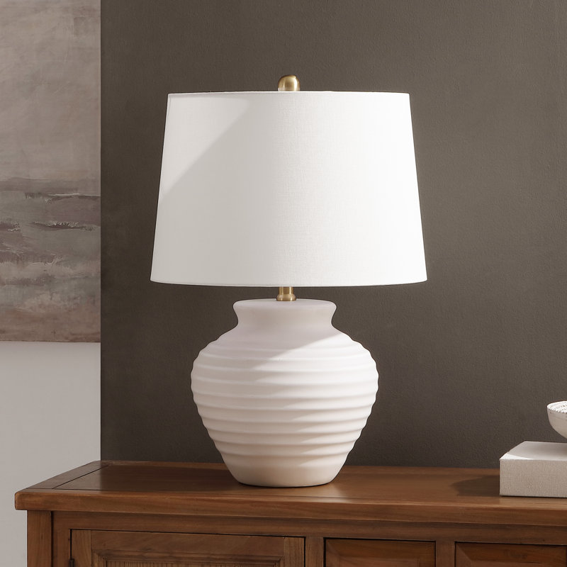 Adstock Ceramic Table Lamp, Bone