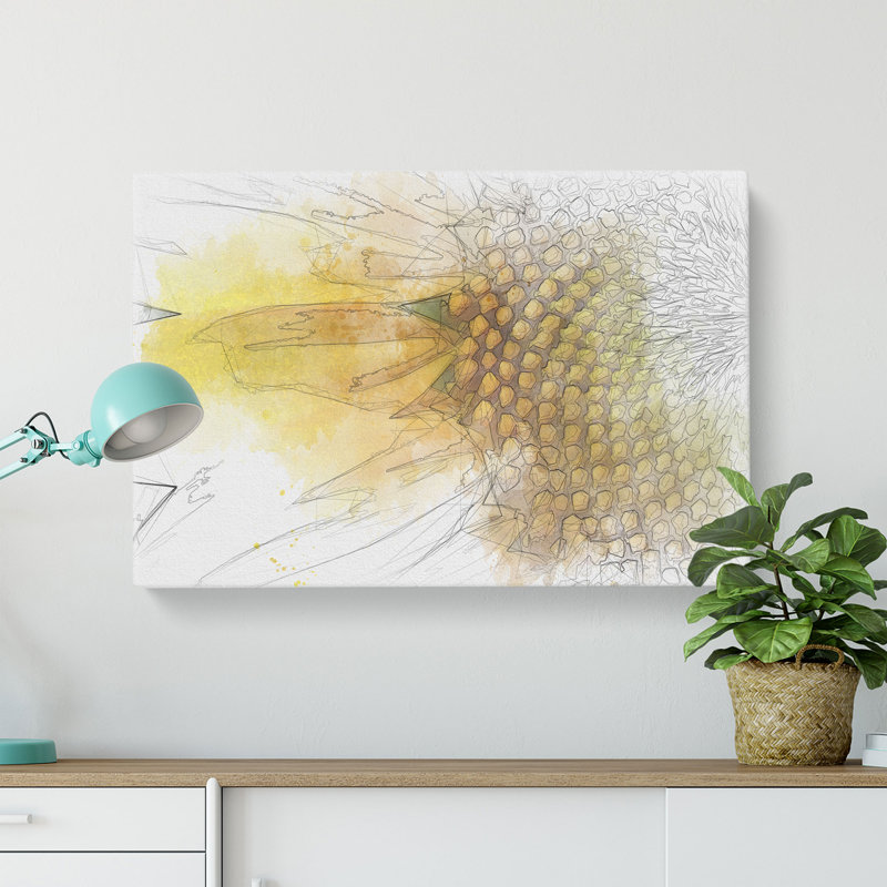 Petals Of The Yellow Sunflower - Wrapped Canvas Painting, 40cm H x 60cm W x 3cm D