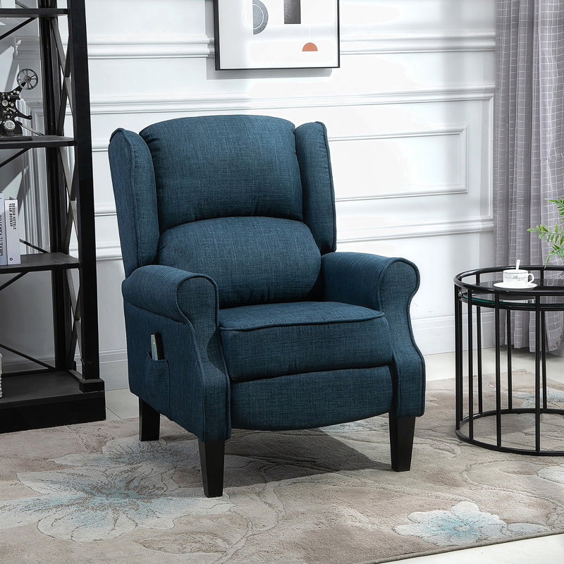 Canapé de massage inclinable avec fonction chauffante, télécommande, bleu, Blue