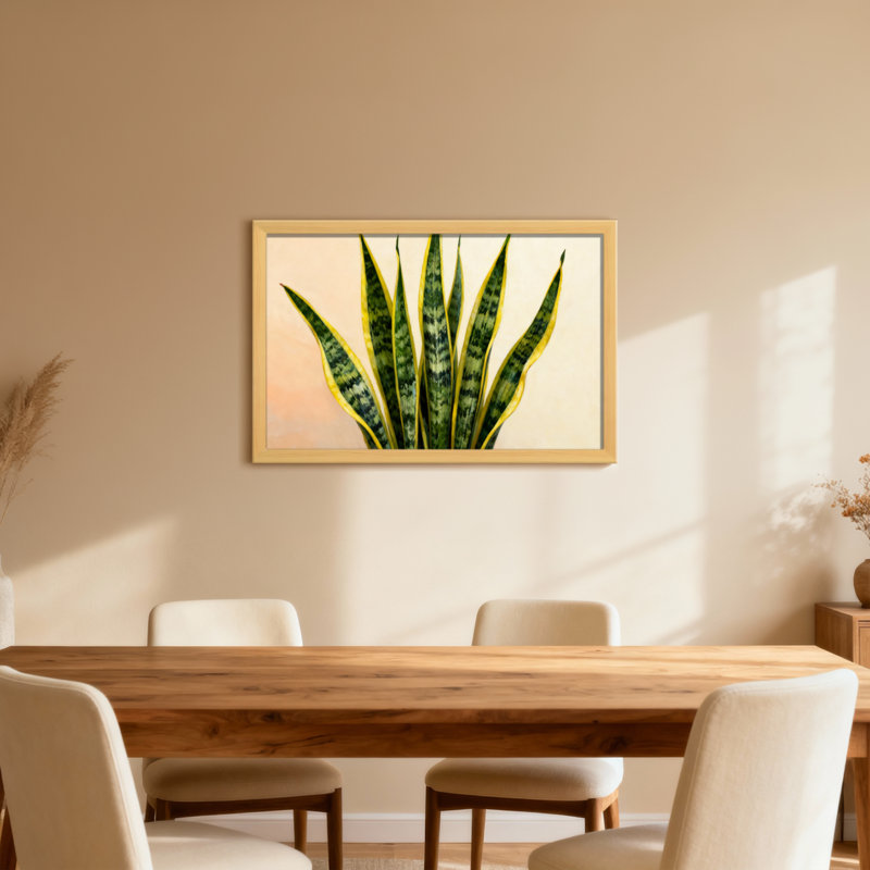 Plantes et fleurs, motif de feuilles de plantes, H 12 po x l 18 po, Impression encadrée sans passe-partout