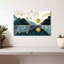 Paysage de montagne abstrait bleu sur toile-910102032