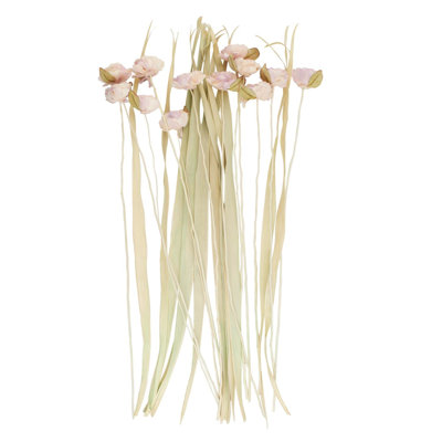 Eloise Cole And Grey Dried Plant Tall Natural Foliage With Pink Petals