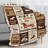 Forest Wildlife Patchwork Flannel Throw Blanket with Woodland Animal Pattern