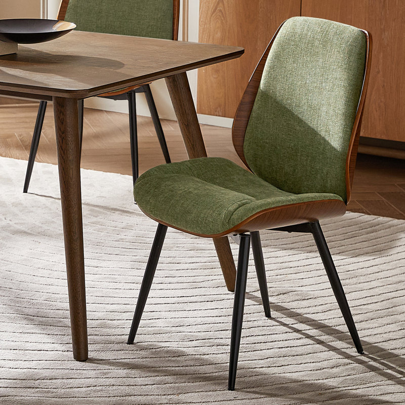 Oakham 19.75''W Modern Solid Wood Dining Chair with Bent Wood, Moss