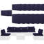 14 housses de coussin d'extérieur à fermeture à glissière pour 6 personnes, bleu marine, housses de siège et de dossier bleues 6, avec-1528993387