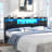 King Size Headboard with Drawer Storage and RGB LED Light, King Upholstered Headboard