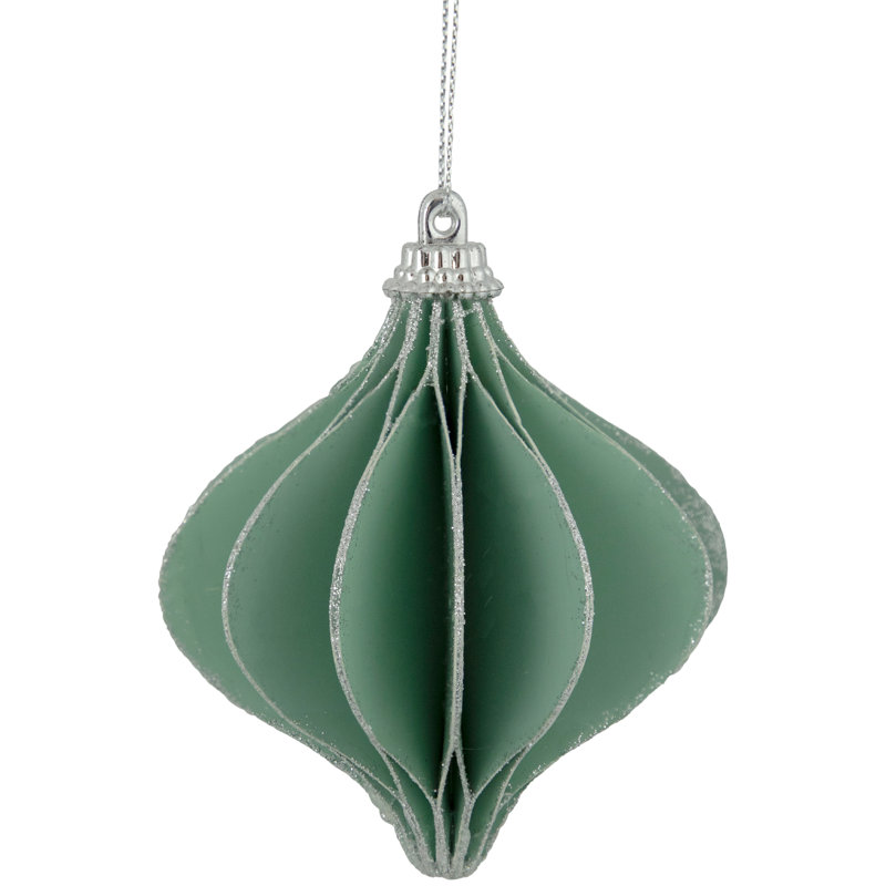 Ornement de Noël 4,25 "oignon scintillant, Vert