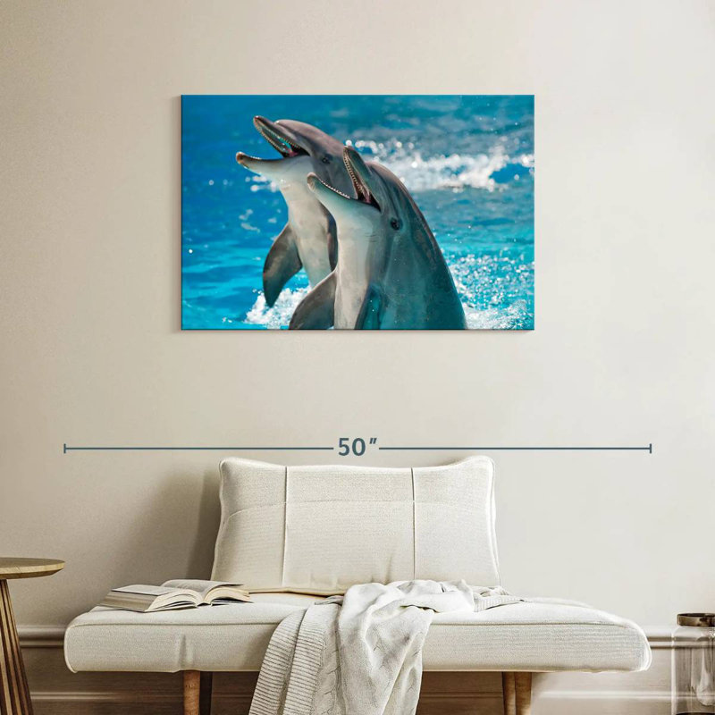 Excited Dolphins, 24" H x 36" W