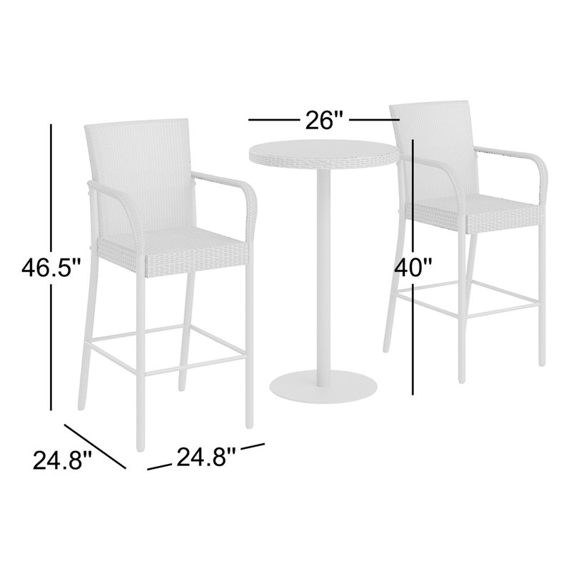 Ariez 2 - Person Metal Patio Dining Set with Extendable Round Table