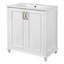 Meuble-lavabo de 30 pouces avec lavabo en céramique, tiroir caché, solution de rangement polyvalente, tableau de haute qualité, charnière de porte, style pastoral, armoire autoportante facile à assembler, espace généreux,