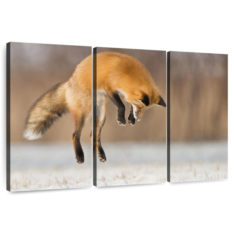 Brampt Jumping Red Fox, 14" H x 23" W