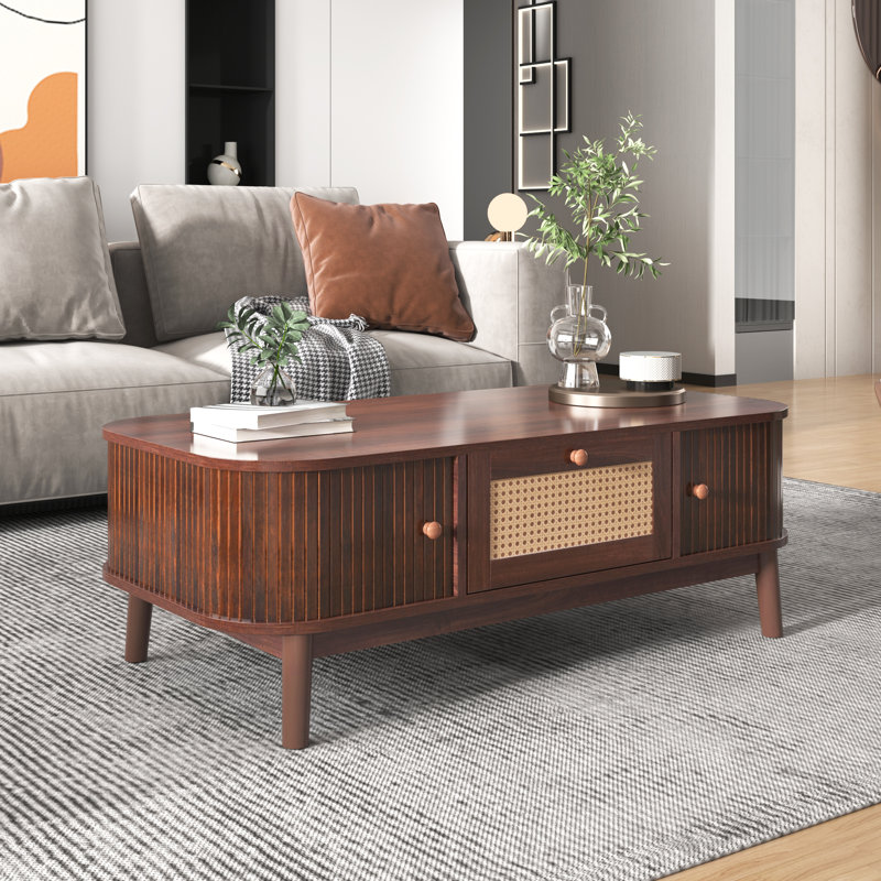 Table basse en rotin rustique Halden