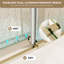 56 - Porte de baignoire coulissante double entièrement sans cadre avec verre trempé de 5/16 po (8 mm) et quincaillerie en acier inoxydable de 56 po x 60 po, doré