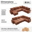Canapé-lit modulaire Comerford avec lit escamotable, canapé modulaire en L avec rangement, canapé Cloud avec assise profonde, chenille, orange-885631421