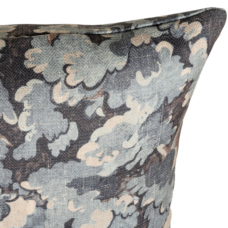 Coussin Cascade Tongas, Bleu, Polyester, Rectangle H 14 po x l 26 po