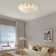 Moy 23.62 Inch Modern Crystal Flush Mount Lotus Chandelier Luxury Embedded Ceiling Light with Remote Control