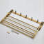 Porte-serviettes double pliable en aluminium antique avec crochets