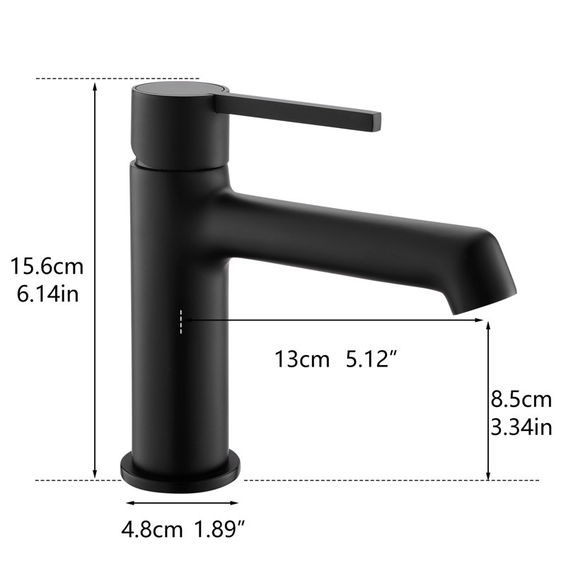 Single Hole Single Handle Bathroom Vanity Faucet, Matte Black