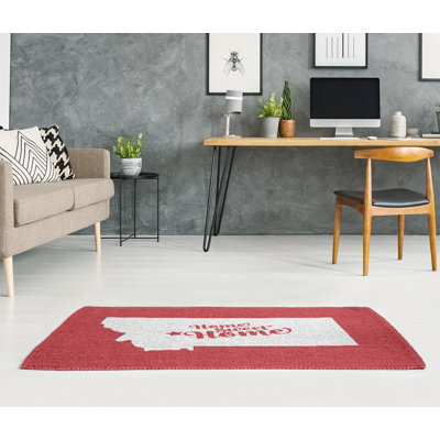 Tapis en coin rouge doux home Helena