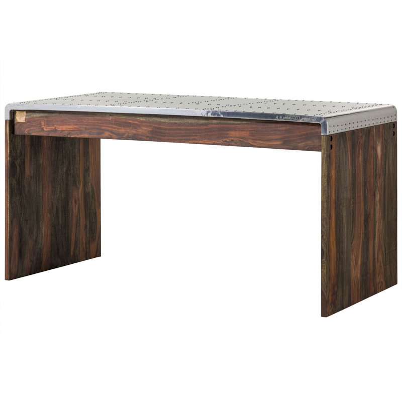 Tambora Solid Wood Writing Desk, Grey