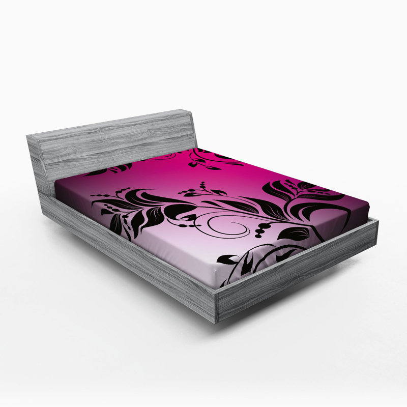 Microfiber Floral Fitted Sheet, Full Fitted Sheet