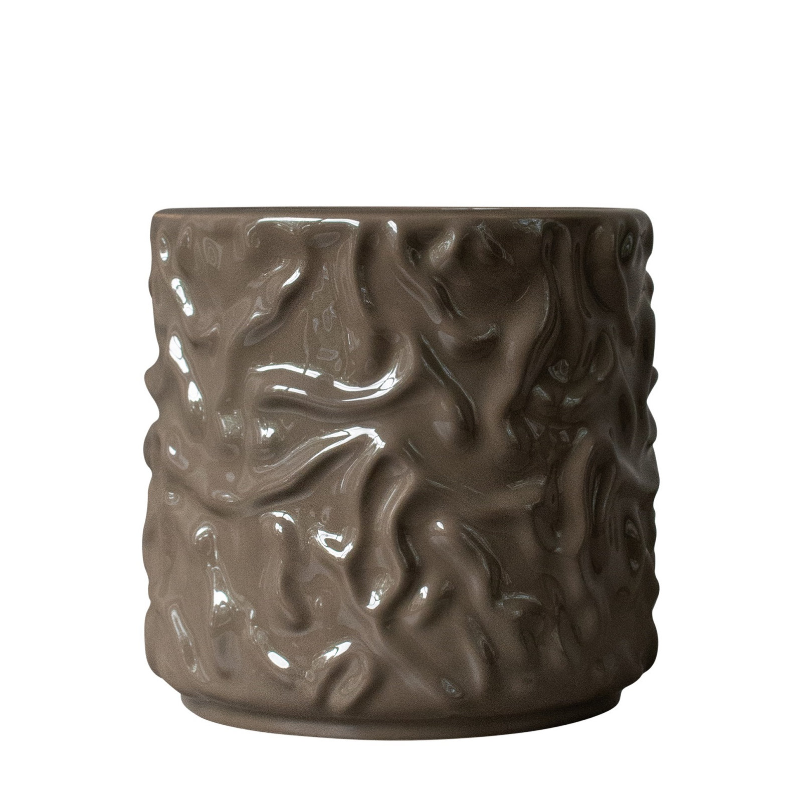 Ceramic Table Vase, Greige, 9.45" H x 4.75" W x 4.75" D
